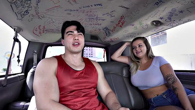 Pulled straight amateur watches man cum in van outdoors