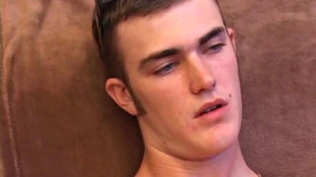 After getting naked, Christian Wilde lube up his huge cock and starts jerking off. He fingers his asshole, for some added stimulation, as he strokes, and in no time his warm cum erupts onto his chest.