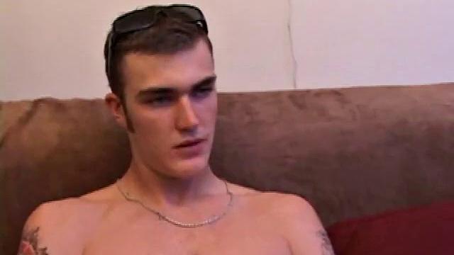 After getting naked, Christian Wilde lube up his huge cock and starts jerking off. He fingers his asshole, for some added stimulation, as he strokes, and in no time his warm cum erupts onto his chest.