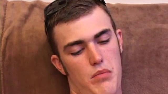 After getting naked, Christian Wilde lube up his huge cock and starts jerking off. He fingers his asshole, for some added stimulation, as he strokes, and in no time his warm cum erupts onto his chest.