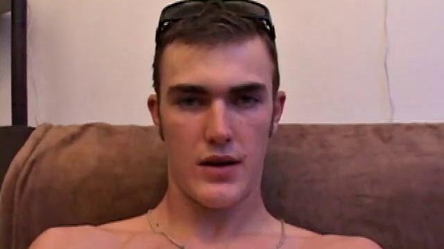 After getting naked, Christian Wilde lube up his huge cock and starts jerking off. He fingers his asshole, for some added stimulation, as he strokes, and in no time his warm cum erupts onto his chest.