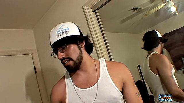 Spanky Jerks His Straight Bushy Cock