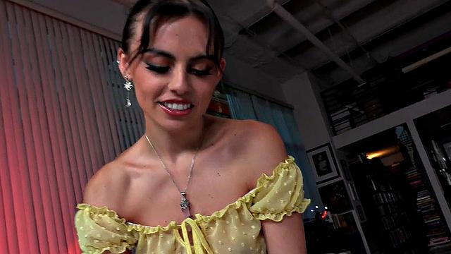 Footjob babe spoils oiled POV dick with her skills