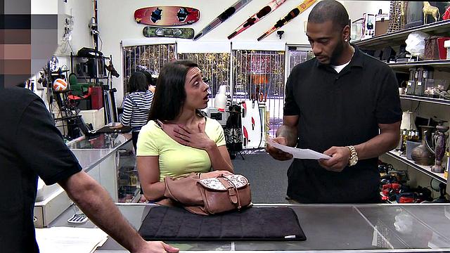 Pawnshop customer cheats and fucks with big cock boss