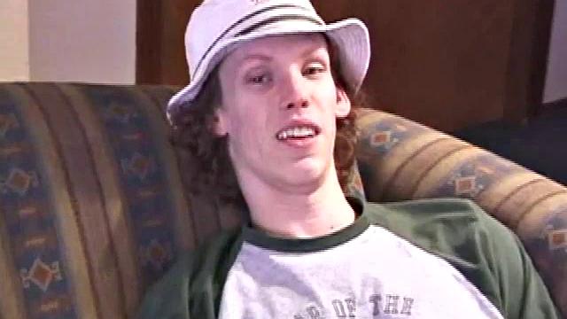 RJ Davis is a 21 year old Texas native who wants to show the world what unique talents he has to offer. Lying naked on the sofa, he starts to rub his cock before getting down with a purple dildo, which he loves.