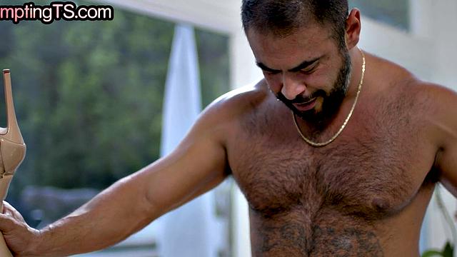 Tempting busty TS passionate fucked by BF in her ass