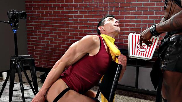 IR mesmerized stud in costume fucked bareback after feeding