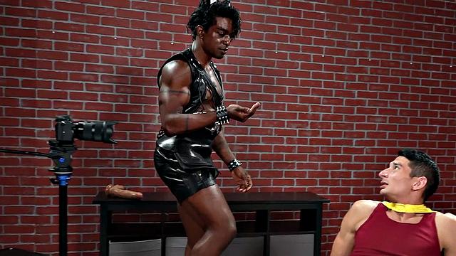 IR mesmerized stud in costume fucked bareback after feeding