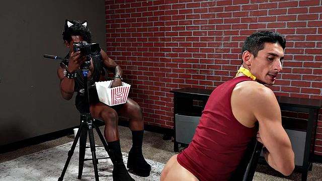 IR mesmerized stud in costume fucked bareback after feeding