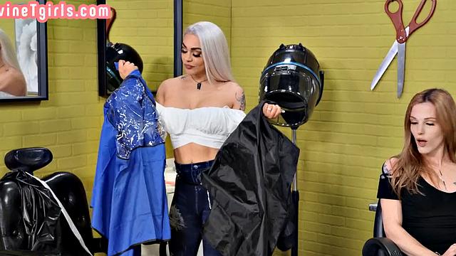 Trans beauty fucks nympho in tight anal hole