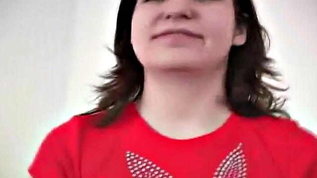 Petite cock teasing teen jerks off hard dick