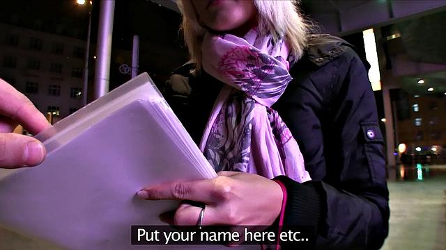 Blonde with a smile takes a hard pounding in the kitchen while wearing a t-shirt