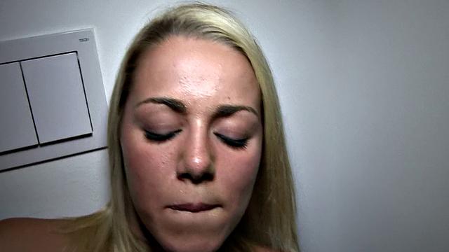 Blonde with a bald pussy takes it from behind in a POV doggystyle with close-ups of blowjob and pussy play