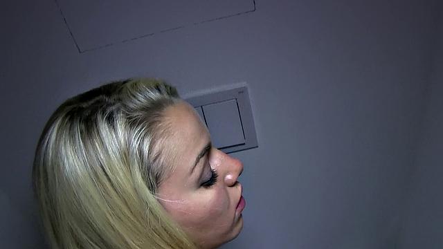 Blonde with a bald pussy takes it from behind in a POV doggystyle with close-ups of blowjob and pussy play