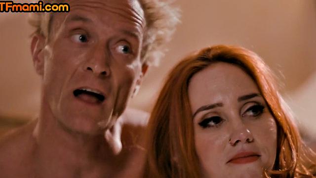 Big-titted DTF stepmom riding stepsons in 3some