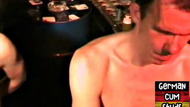 Real German gay rimmed and fingered in orgy after anal
