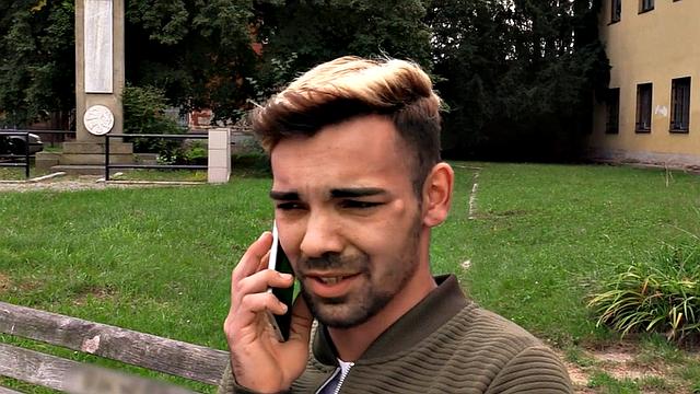 Pulled Euro Twink barebacked outdoors after blowjob