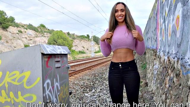 Picked up Latina rides before doggy stuffed in public