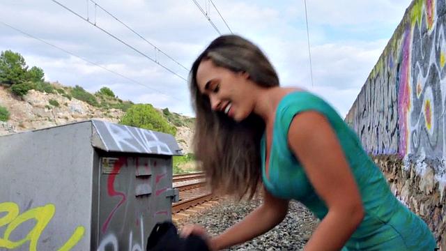 Picked up Latina rides before doggy stuffed in public