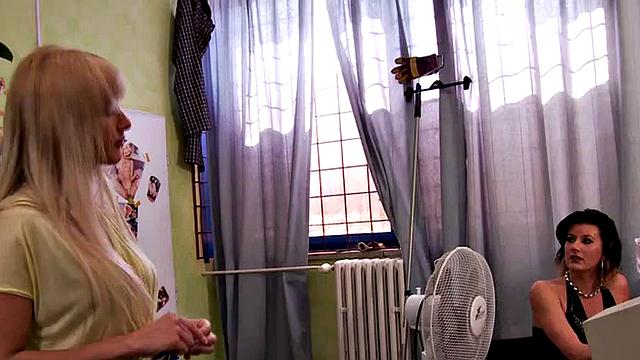 Femdom CFNM amateur babes pegging in 3way with strapon