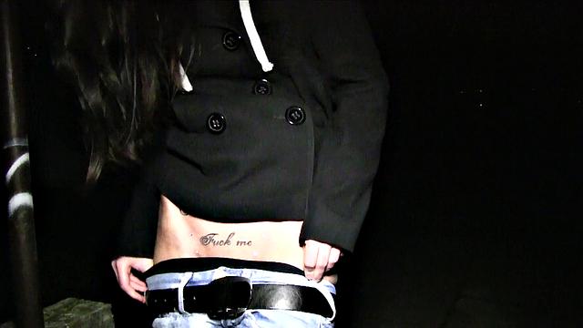 Watch this tattooed slut get her pussy drilled in POV with a thong on the side