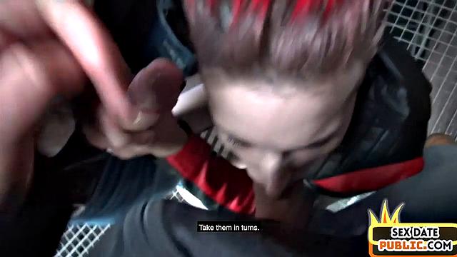 Small-Chested Cute Bae Sucking 2 Cocks