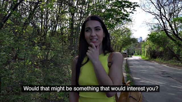 Public bigbooty slut banged outdoors by big white dick