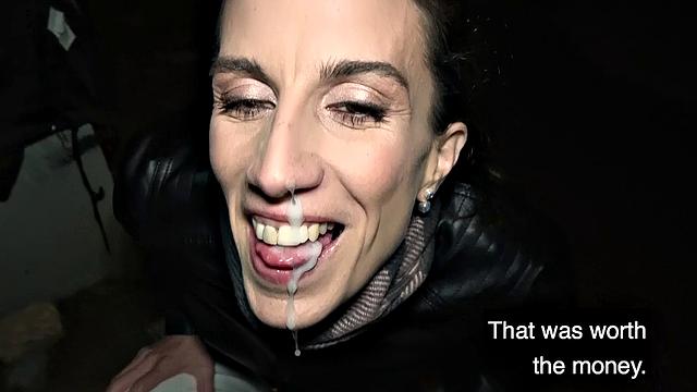 Watch this hot chick give a steamy outdoor handjob and get a hot facial