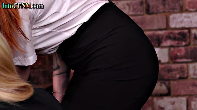 Sexy CFNM girls give HJ to horny dude