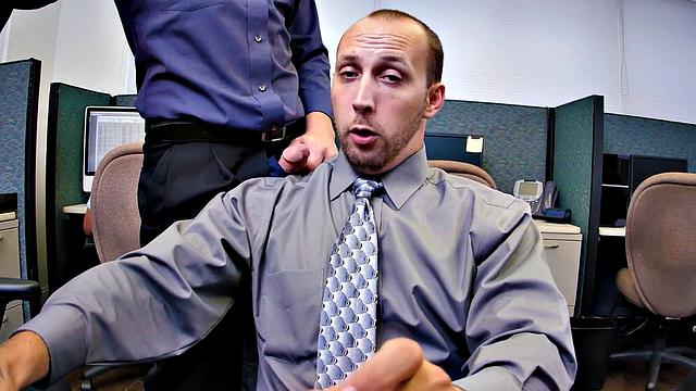 Insatiable boss demands 3some in the office kitchen while wearing glasses