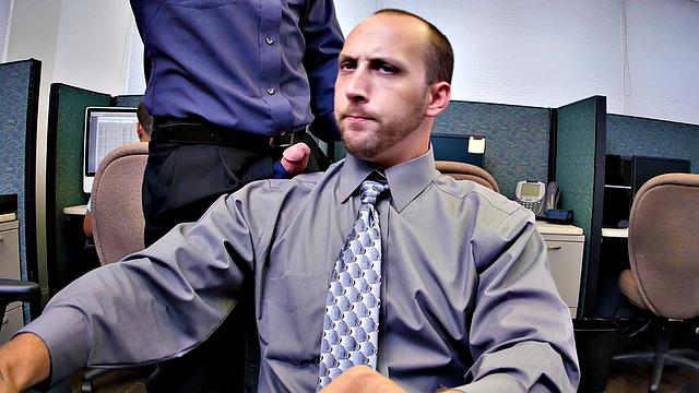 Insatiable boss demands 3some in the office kitchen while wearing glasses