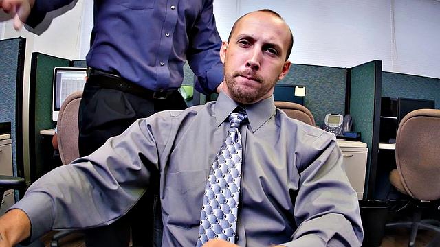 Insatiable boss demands 3some in the office kitchen while wearing glasses