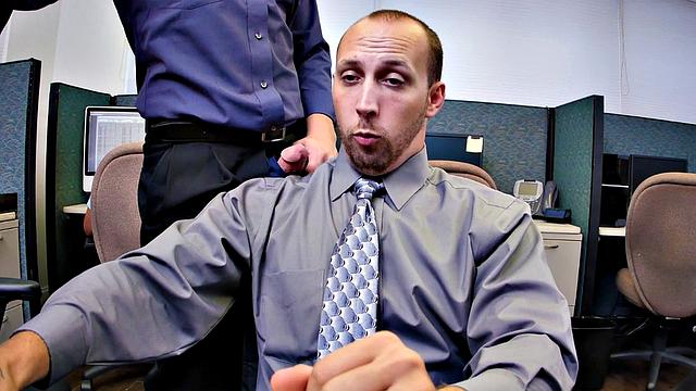 Insatiable boss demands 3some in the office kitchen while wearing glasses