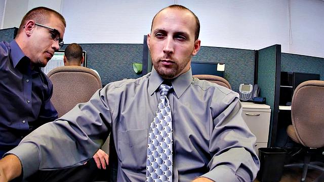 Insatiable boss demands 3some in the office kitchen while wearing glasses