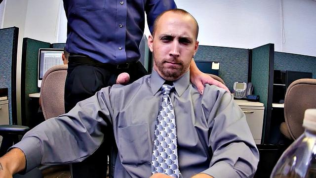 Insatiable boss demands 3some in the office kitchen while wearing glasses