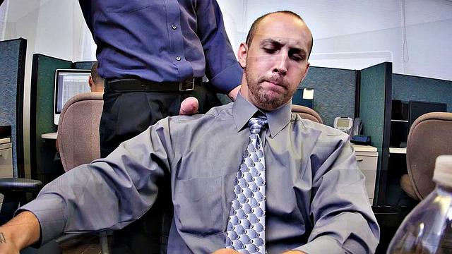 Insatiable boss demands 3some in the office kitchen while wearing glasses