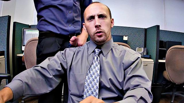 Insatiable boss demands 3some in the office kitchen while wearing glasses