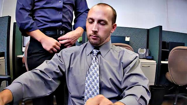 Insatiable boss demands 3some in the office kitchen while wearing glasses