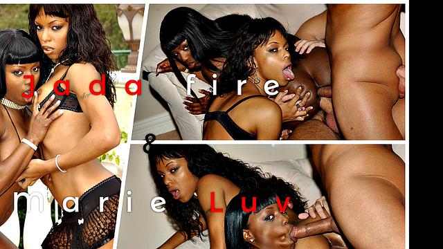 Marie Luv & Jada Fire get their tight asses drilled hard in wild DP orgy