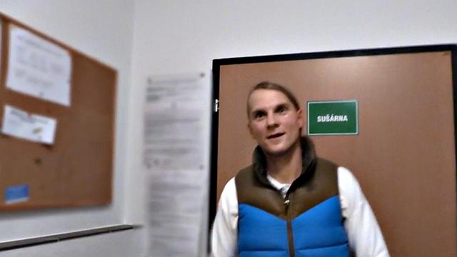 Euro Stud goes gay in POV for cash till cumshot