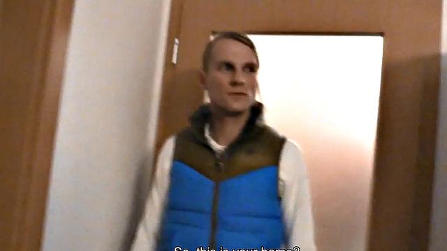 Euro Stud goes gay in POV for cash till cumshot