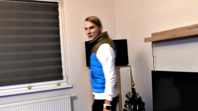 Euro Stud goes gay in POV for cash till cumshot