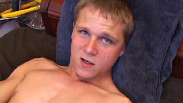 Lucas joins Gunner who is back watching a porn video. After they stroke up their boners, Gunner and Lucas exchange blow jobs. Then Gunner turns Lucas over and fucks his tight ass until Lucas blows a huge cum load onto his belly.