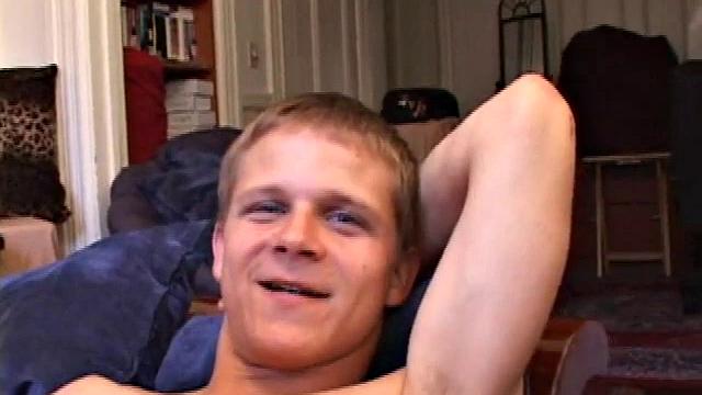 Lucas joins Gunner who is back watching a porn video. After they stroke up their boners, Gunner and Lucas exchange blow jobs. Then Gunner turns Lucas over and fucks his tight ass until Lucas blows a huge cum load onto his belly.