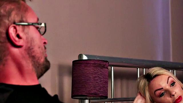 Sexy bae teases naked guy to stroke his dick