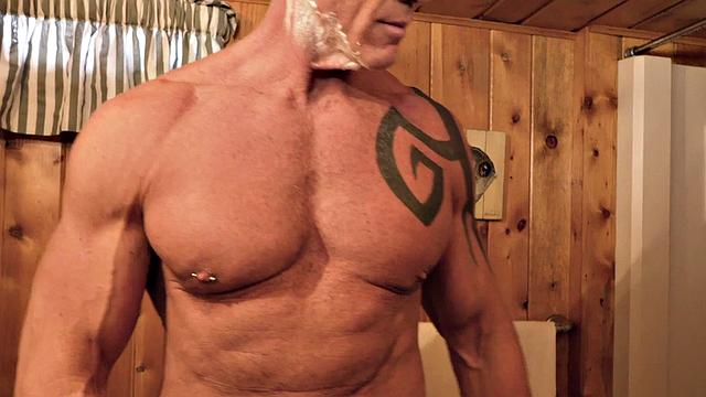 Old gaydaddy barebacked by twink after kissing under the shower