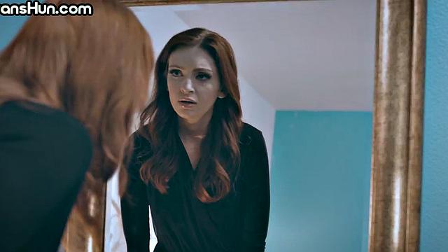 Transgender person fucks nympho female in wet pussy hole