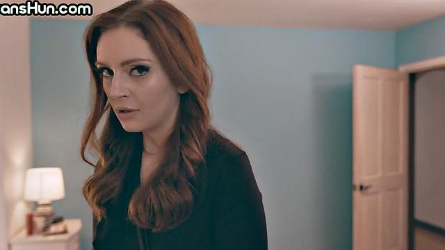 Transgender person fucks nympho female in wet pussy hole