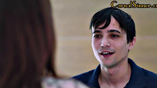 Busty redhead MILF gets pounded after fingering