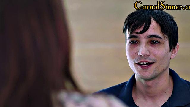 Busty redhead MILF gets pounded after fingering